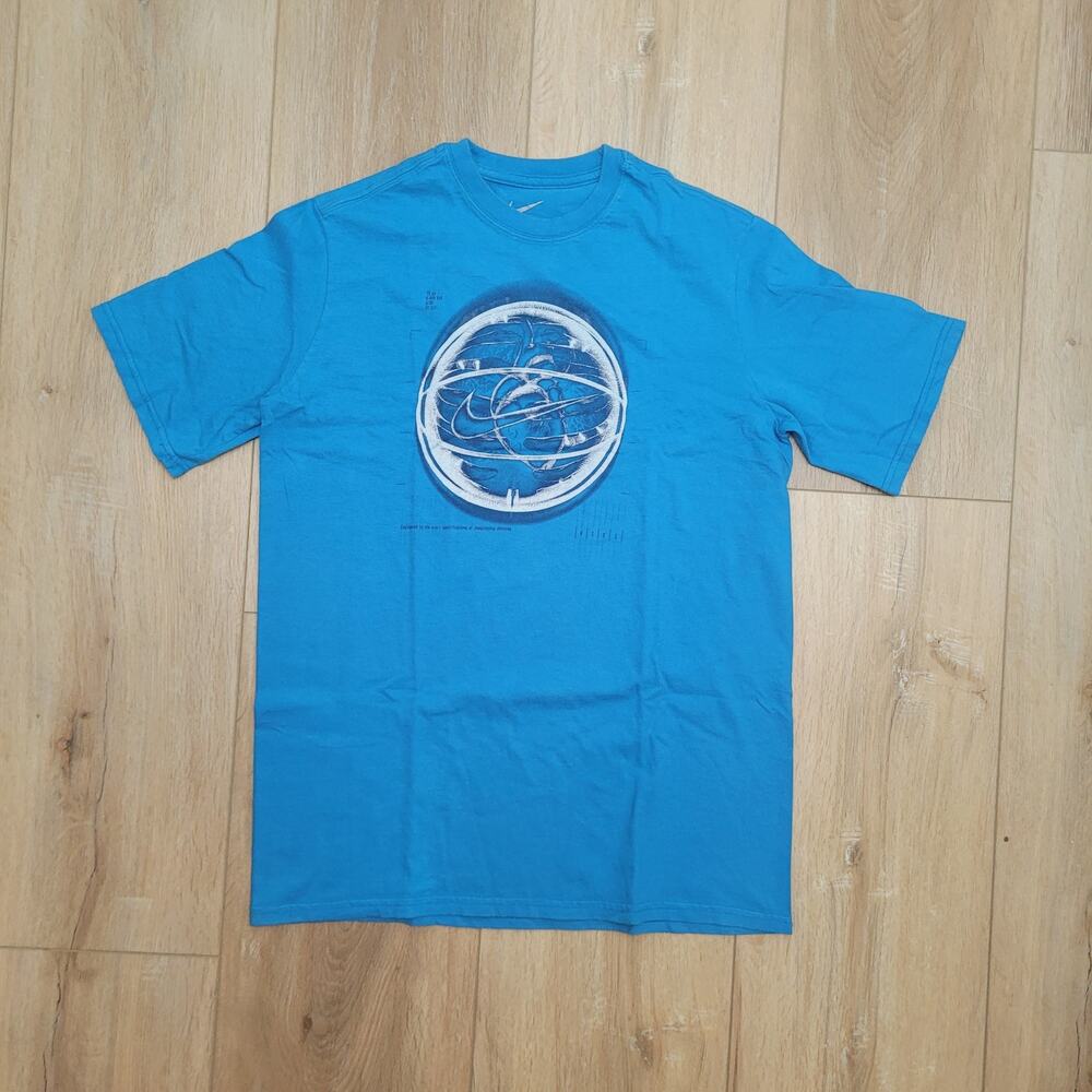 Nike T Shirt Mens S Small (Tag Youth XL) Blue Graphic Tee Swoosh